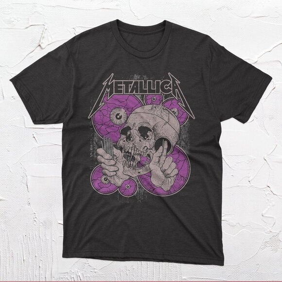 Metallica World Tour 2023 T-Shirt, Heavy Metal Skull Concert Fan Tee 26 - Picture 1 of 5